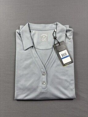 NEW WITH TAGS, CALLAWAY LADIES MICRO TEXTURE POLO CGW780-TRADEWINDS SIZE XL